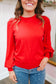 Gisele Striped Sleeve Top - Red
