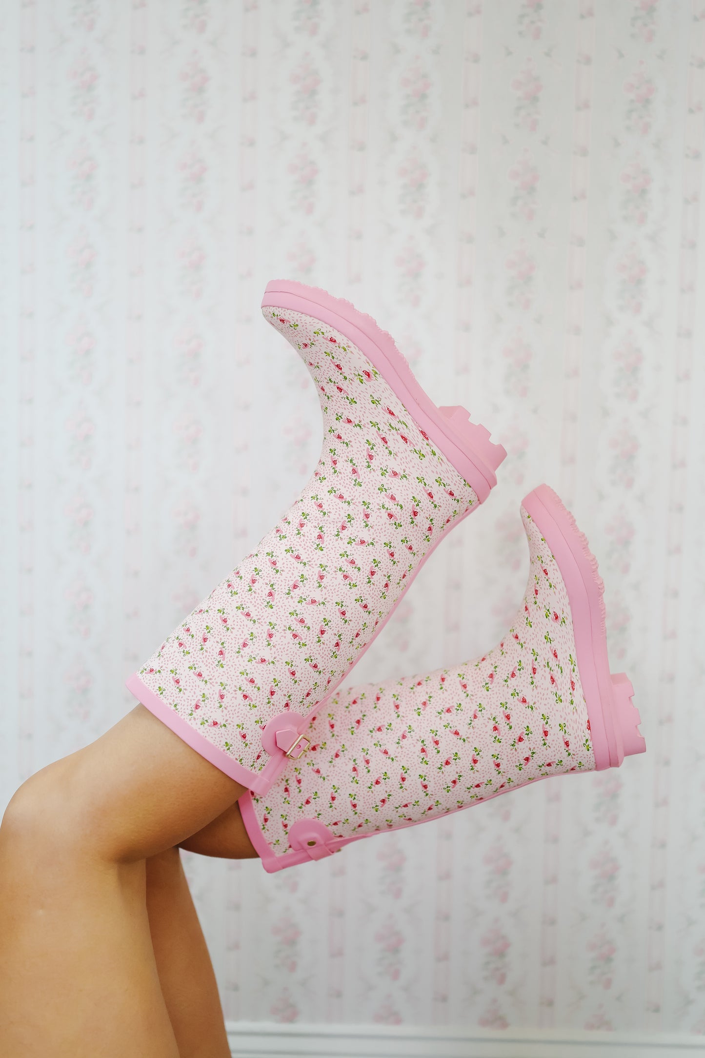 Devin Floral Rainboots - Pink