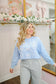Brooke Pearl Bow Embroidered Pullover - Blue