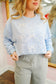 Brooke Pearl Bow Embroidered Pullover - Blue