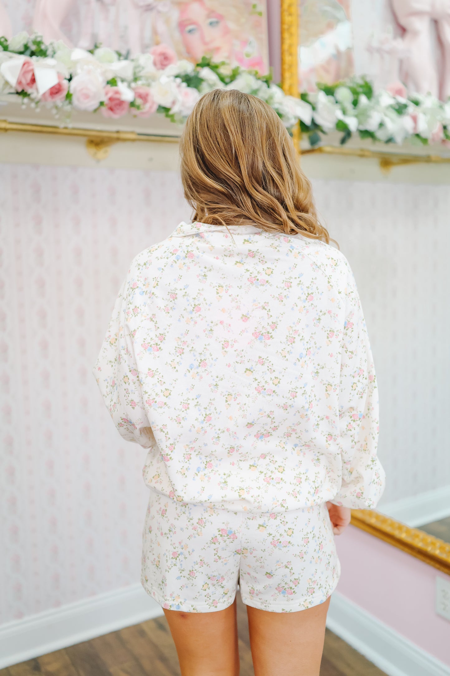 Abby Floral Lounge Set - Ivory