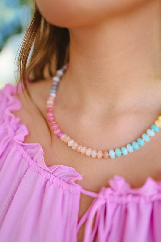 Sun Beam Necklace - Blue Multi