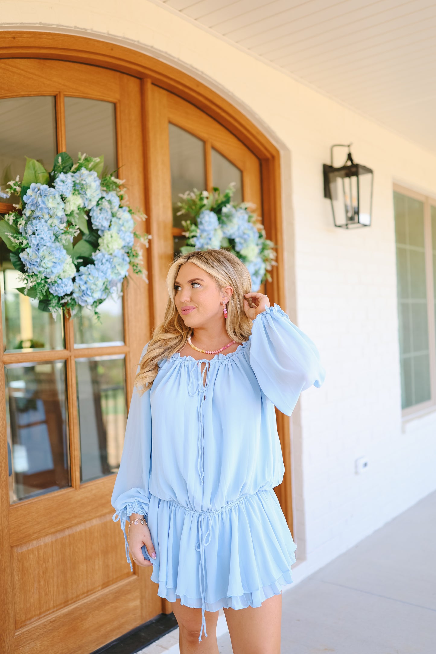Kaycey Chiffon Dress - Baby Blue