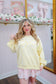 Lisa Embroidered Lace Bow Pullover - Light Yellow
