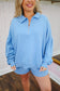 Gloria Half-Zip Short Set - Blue