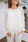 Ellison Lace Balloon Sleeves Top - Cream
