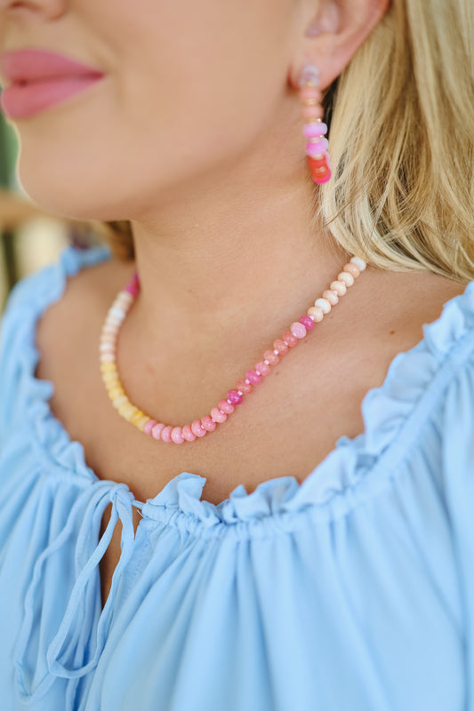 Sun Beam Necklace - Pink Multi