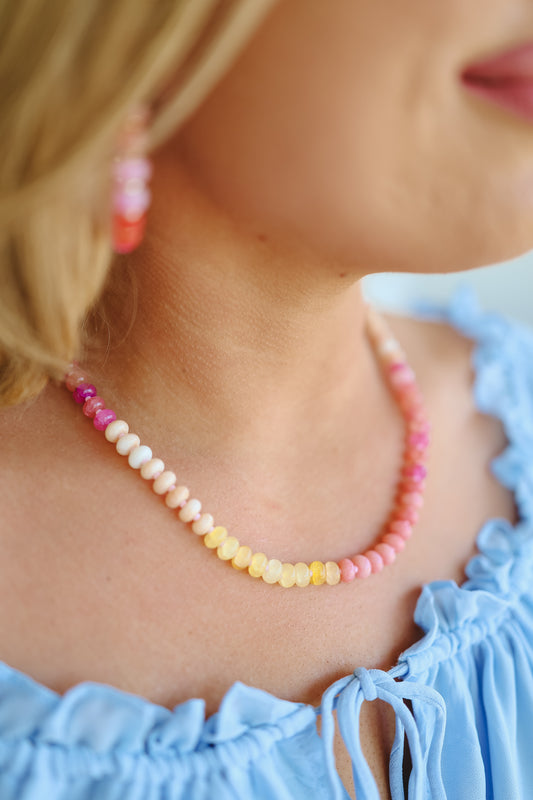 Sun Beam Necklace - Pink Multi