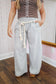 Rosalie French Terry Barrel Leg Pants - Heather Grey