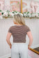 Brandy Stripe Button Up Top - Brown/White