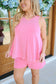 Marissa Knit Tank & Short Set - Pink