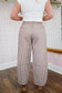 Landry Stripe Pocket Wide Leg Pants - Brown