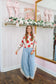 Lena Wide Leg Tulip Hem Crochet Jeans - Light Wash