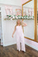Selena Floral Stripe Jumpsuit - Pink