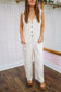 Tatum Floral V-Neck Button Down Jumpsuit - Off White
