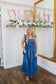 Krissy Smocked Ruffle Strap Denim Midi Dress - Denim