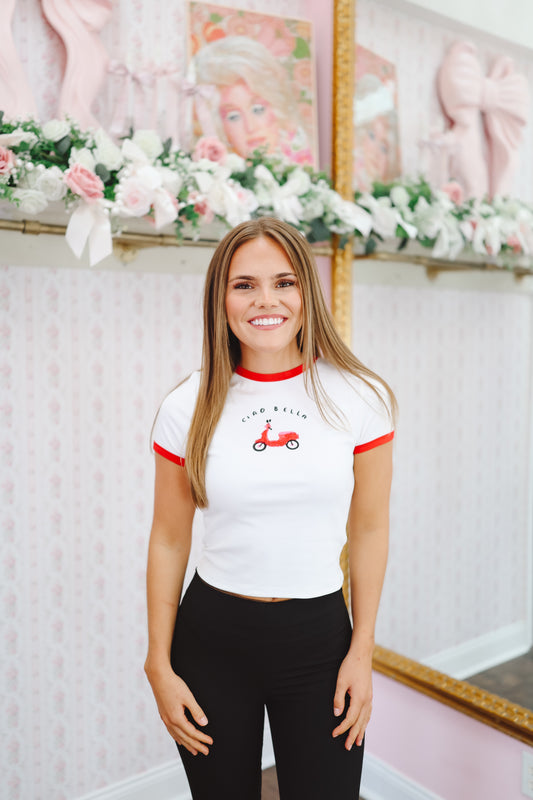 Bella Vespa Beaded Top - Off White
