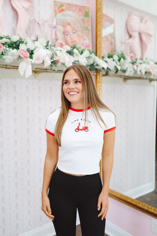 Bella Vespa Beaded Top - Off White