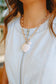 Ariel Marbled Heart Pendant Chain Necklace - White