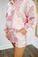 Sabrina Patchwork Quilted Pullover & Shorts Set - Pink