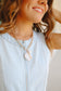 Ariel Marbled Heart Pendant Chain Necklace - White