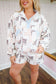 Alani Patchwork Quilted Pullover & Shorts Set - Taupe/Blue