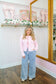 Alexis Open Knit Bow Cardigan - Pink
