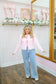 Alexis Open Knit Bow Cardigan - Pink