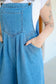 Journey Wide Leg Ruffle Hem Denim Overalls - Medium Wash