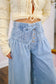 Melanie Button Up Wide Leg Jeans - Light Wash