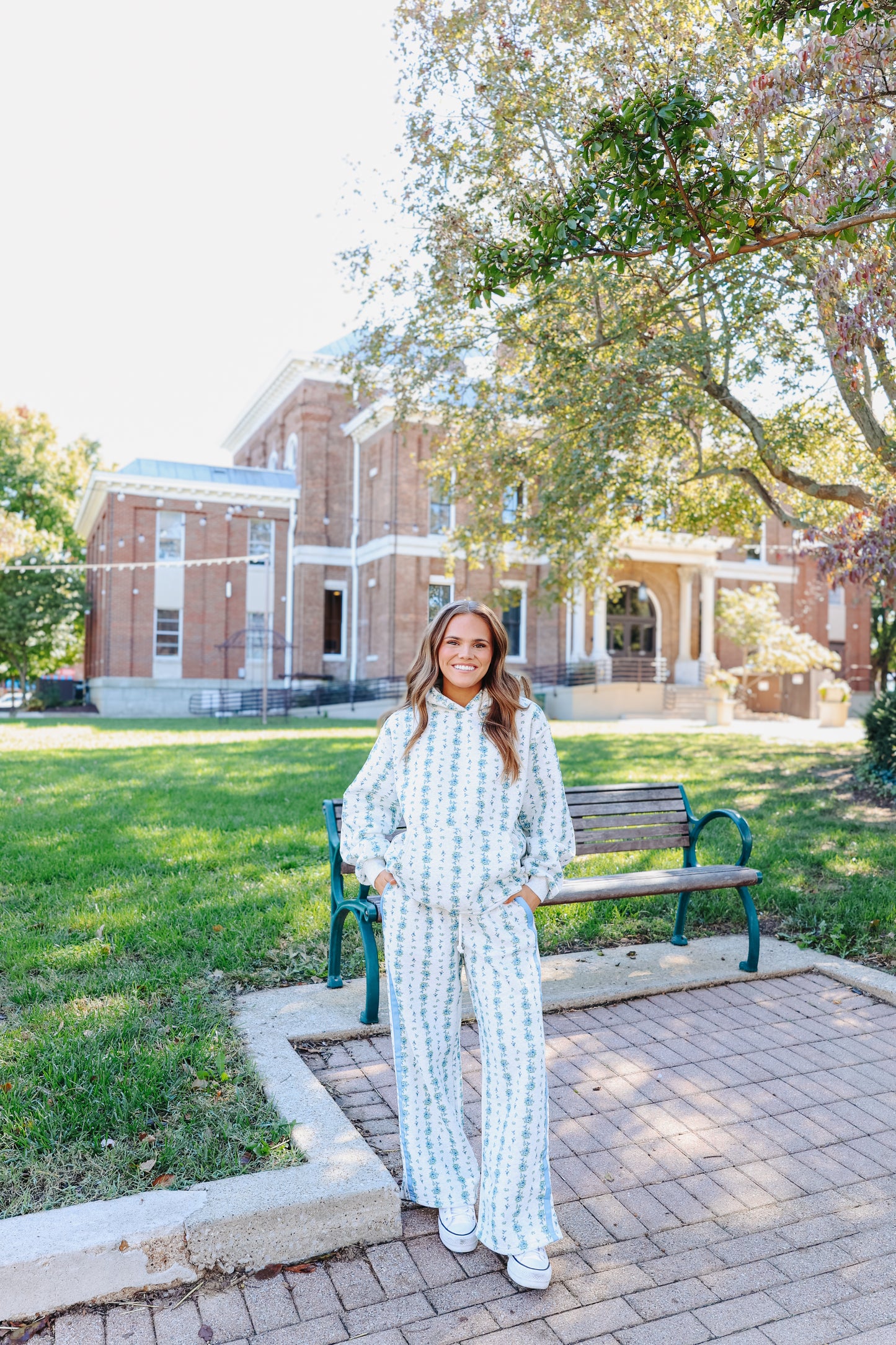Carlita Floral Wide Leg Lounge Pants - Blue