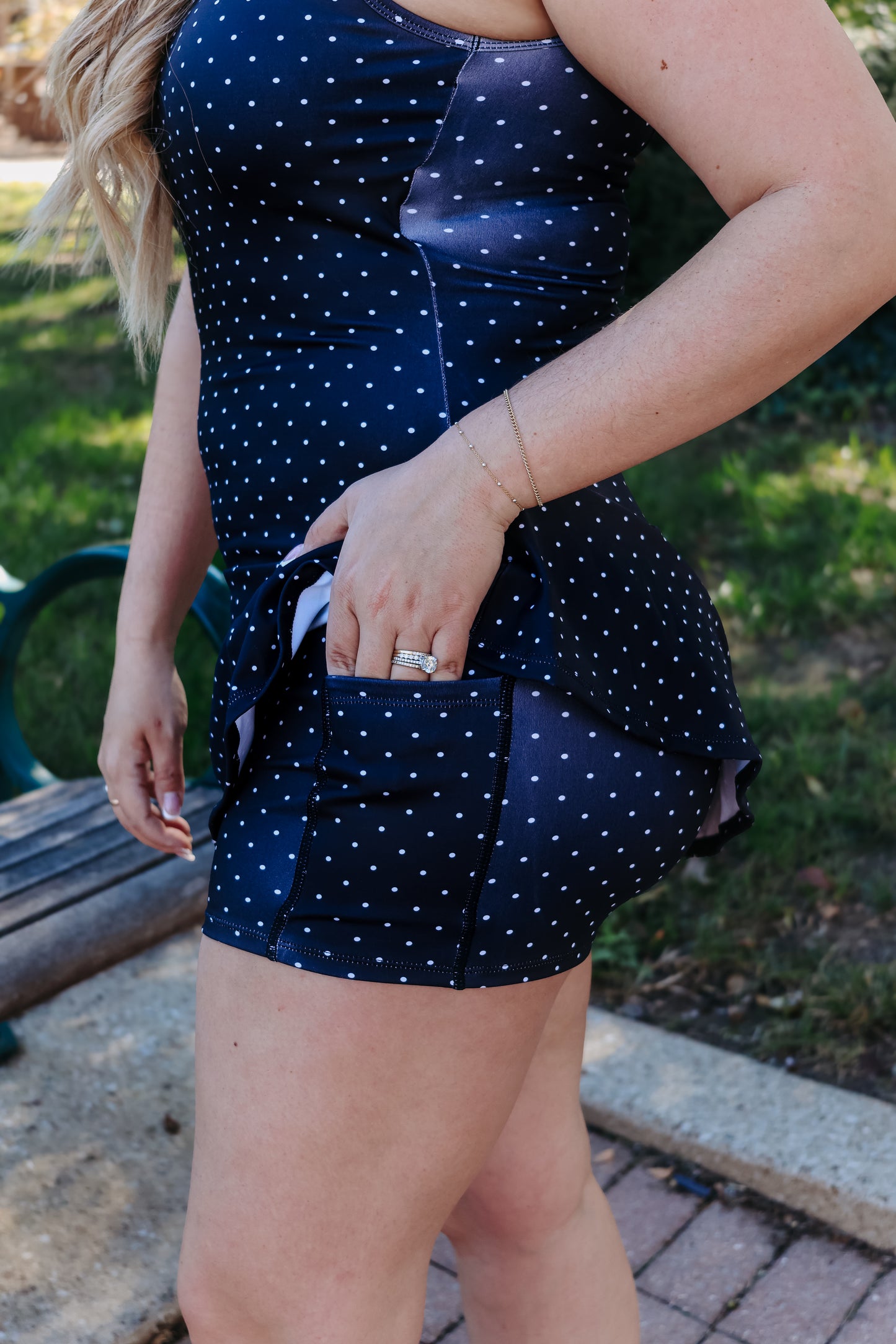 Kacey Polka Dot Drop Waist Dress - Black