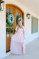 Reid Floral Chiffon Smocked Maxi Dress - Off White/Pink