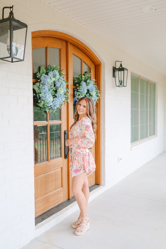 Riviera Vibrant Floral Dress - Cream Multi