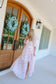 Reid Floral Chiffon Smocked Maxi Dress - Off White/Pink