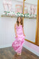 Jada Floral Bow Satin Maxi Dress - Pink