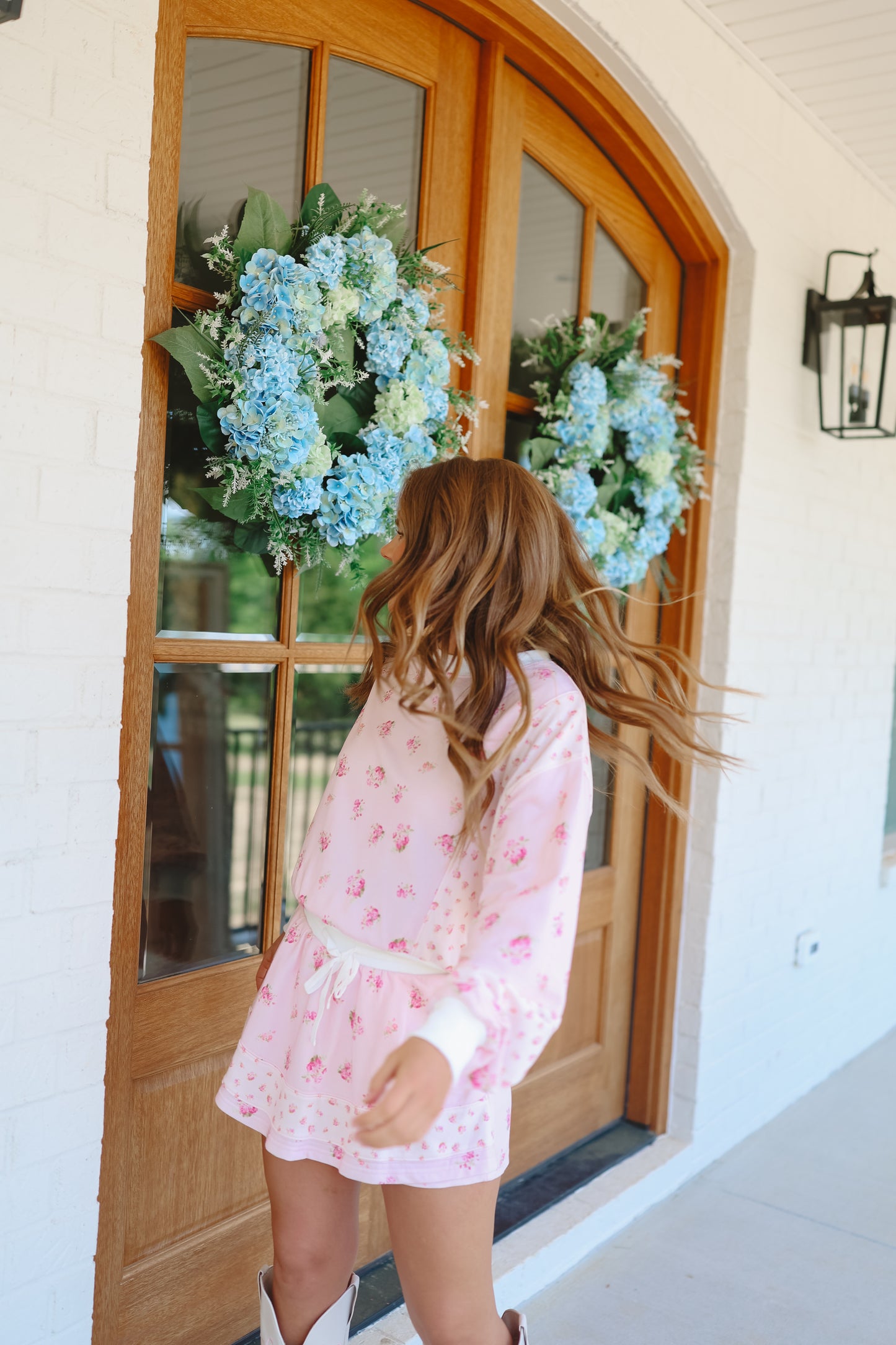 Kris Floral Skort Set - Pink