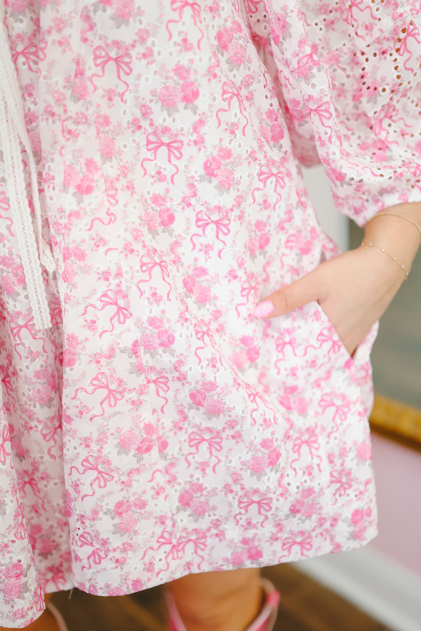 PREORDER: Kinsley Floral Eyelet Romper - Pink