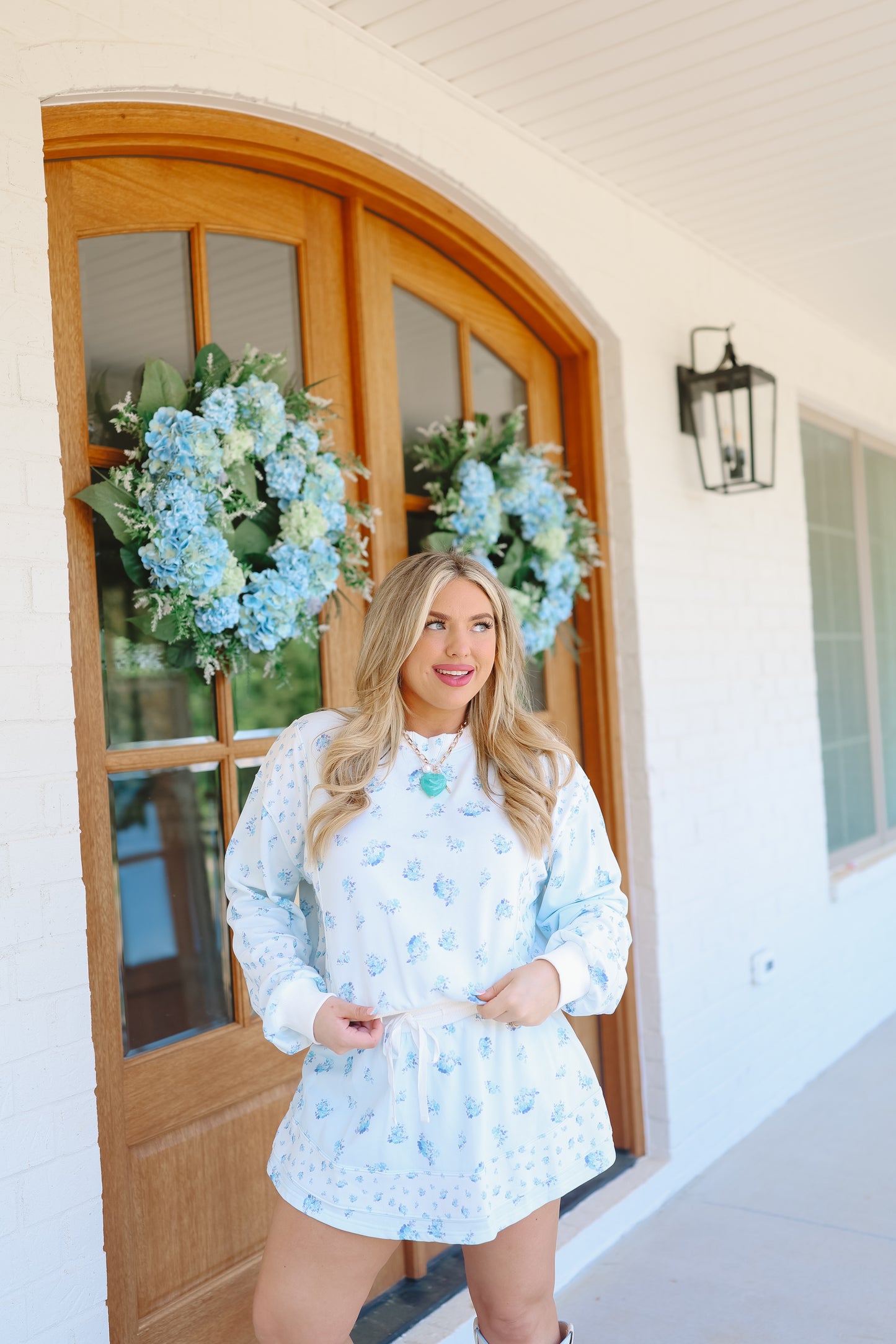 Kris Floral Skort Set - Blue