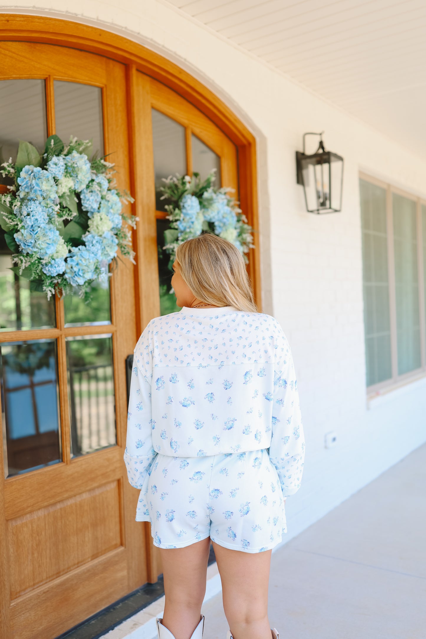 Kris Floral Skort Set - Blue
