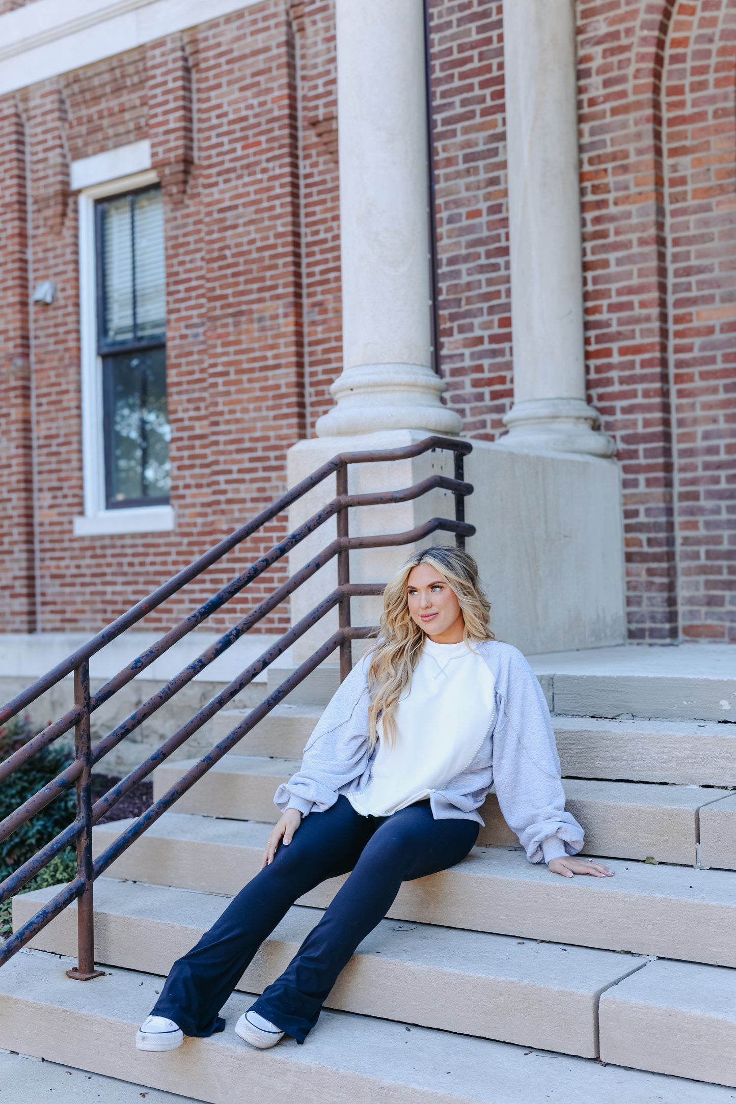 Nya Colorblock Top - Heather Grey