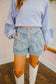 Shaylyn Pleated Denim Shorts - Light Wash
