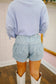 Shaylyn Pleated Denim Shorts - Light Wash