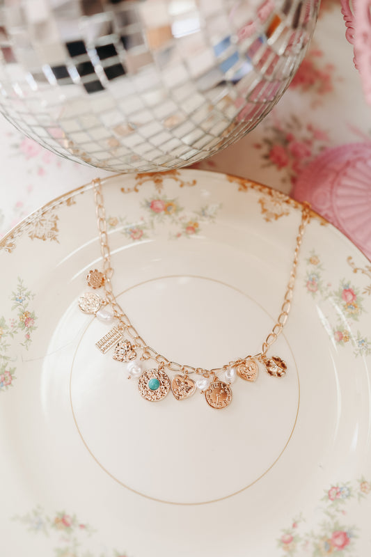 Nerissa Charm Necklace - Gold
