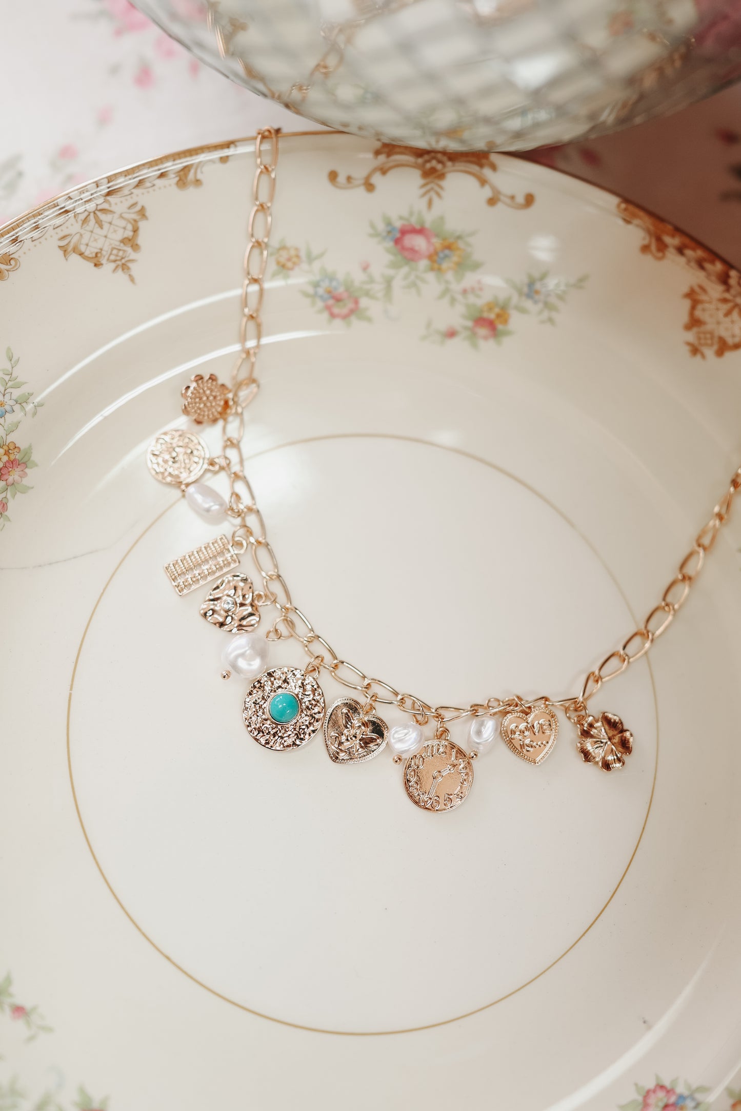 Nerissa Charm Necklace - Gold