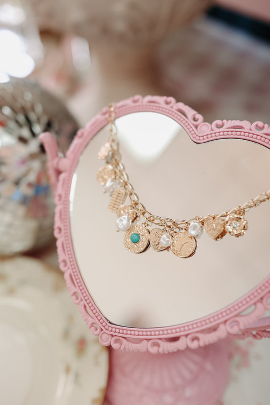 Nerissa Charm Necklace - Gold