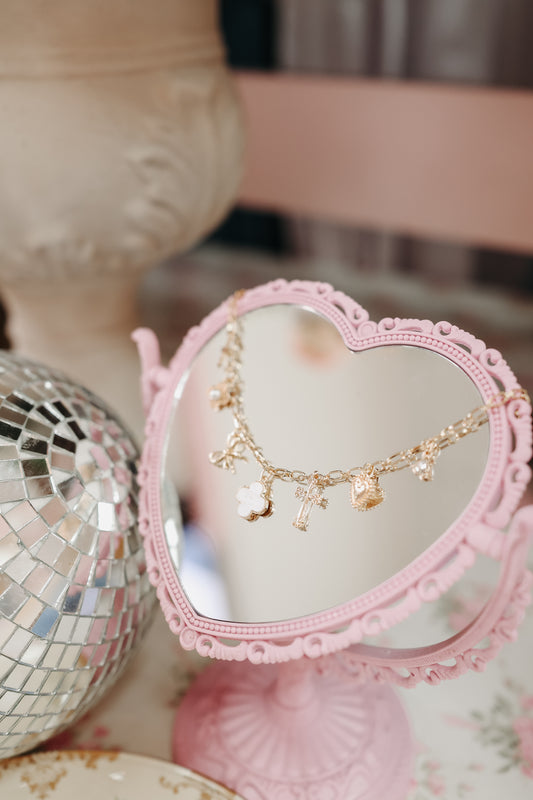 Catie Clover Charm Necklace - Gold