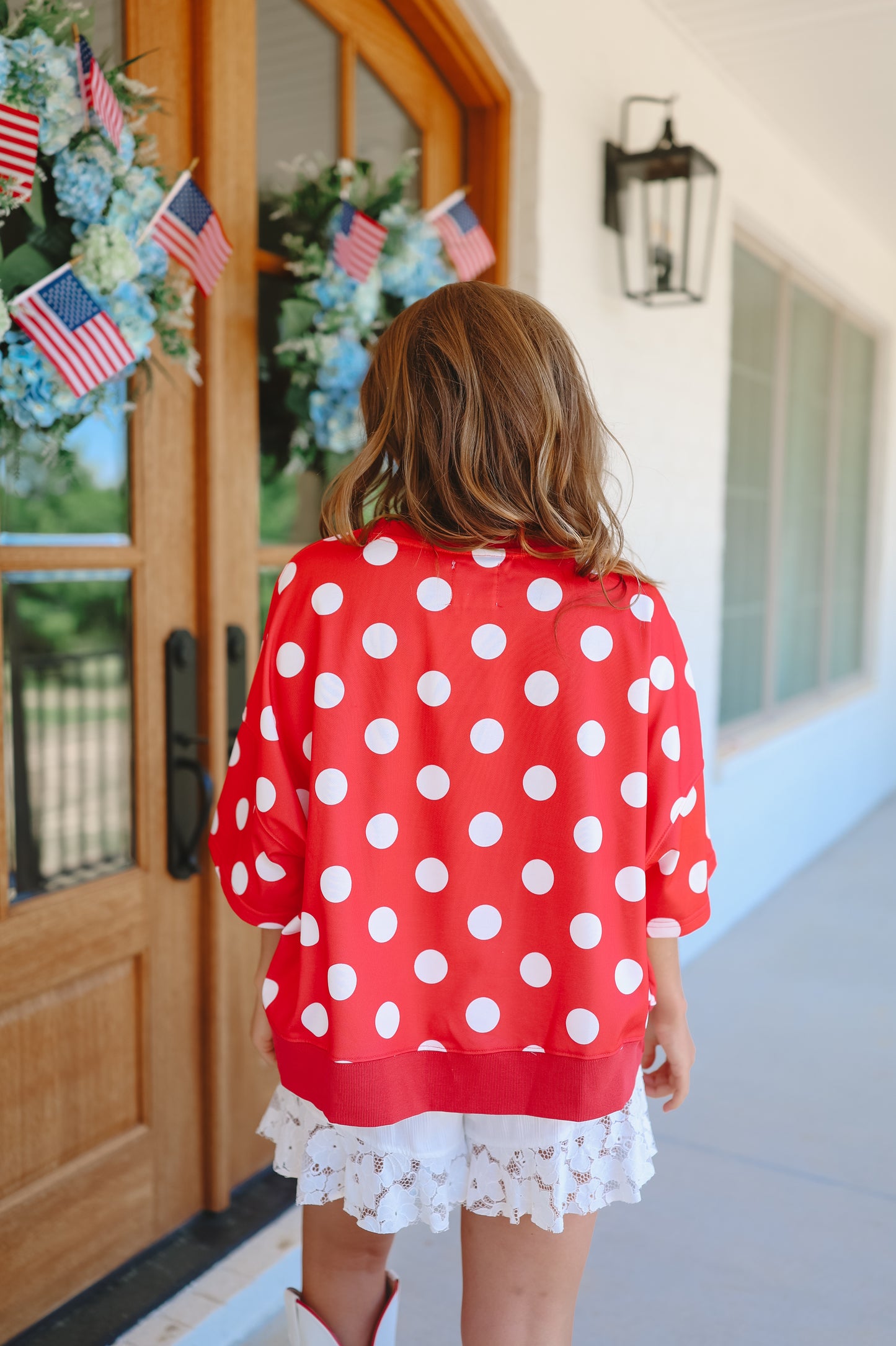 All American Cutie Polka Dot Top - Red
