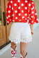 Karson Ruffle Hem Lace Shorts - Off White