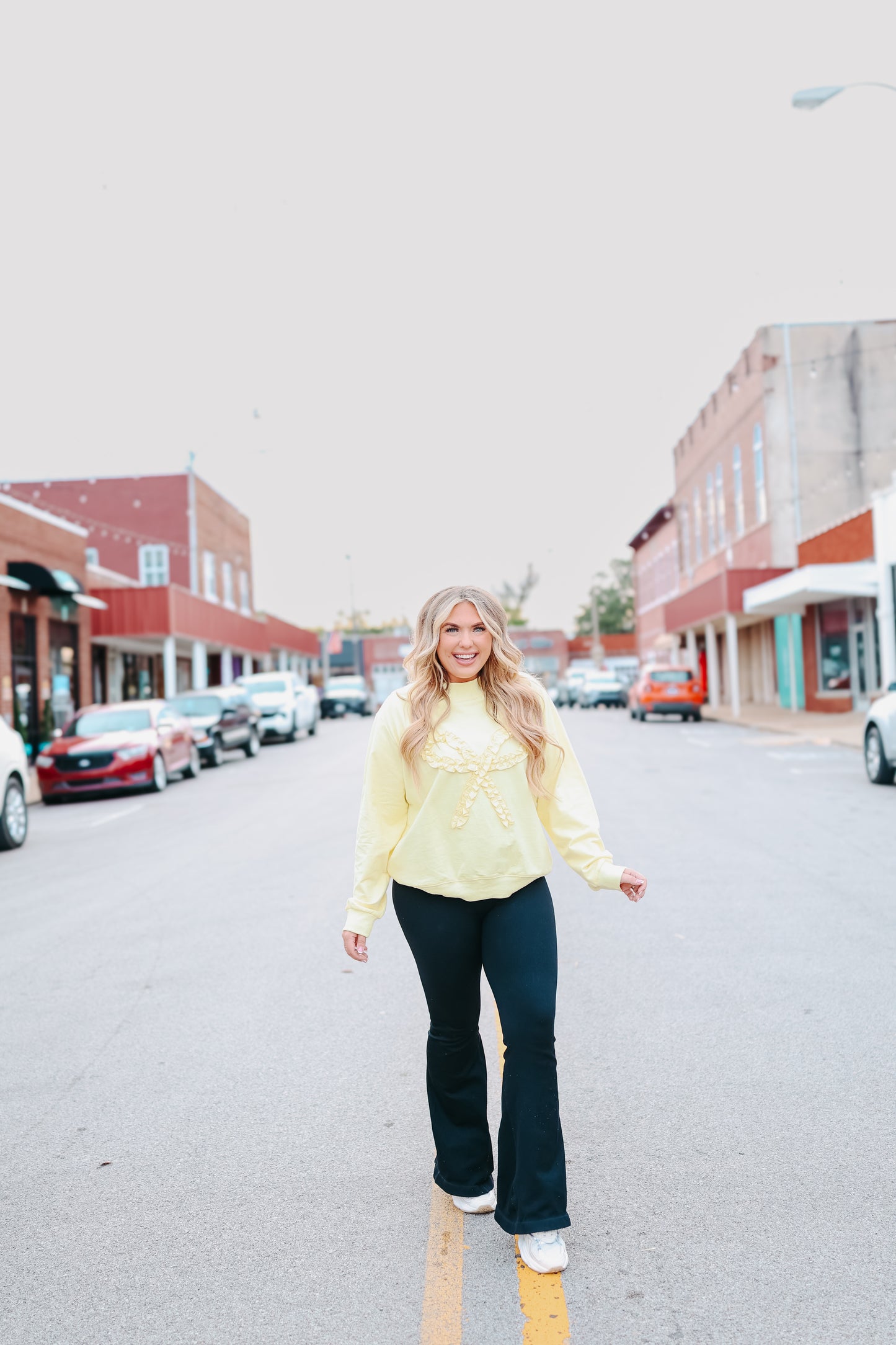 Romie Mock Neck Oversized Ruffle Bow Sweatshirt - Multiple Colors